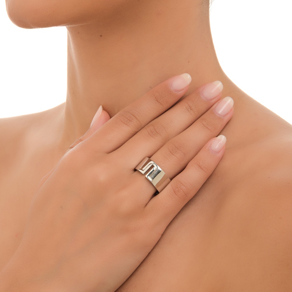Constantine Tasso Luxury Silver platinum plated T Ring