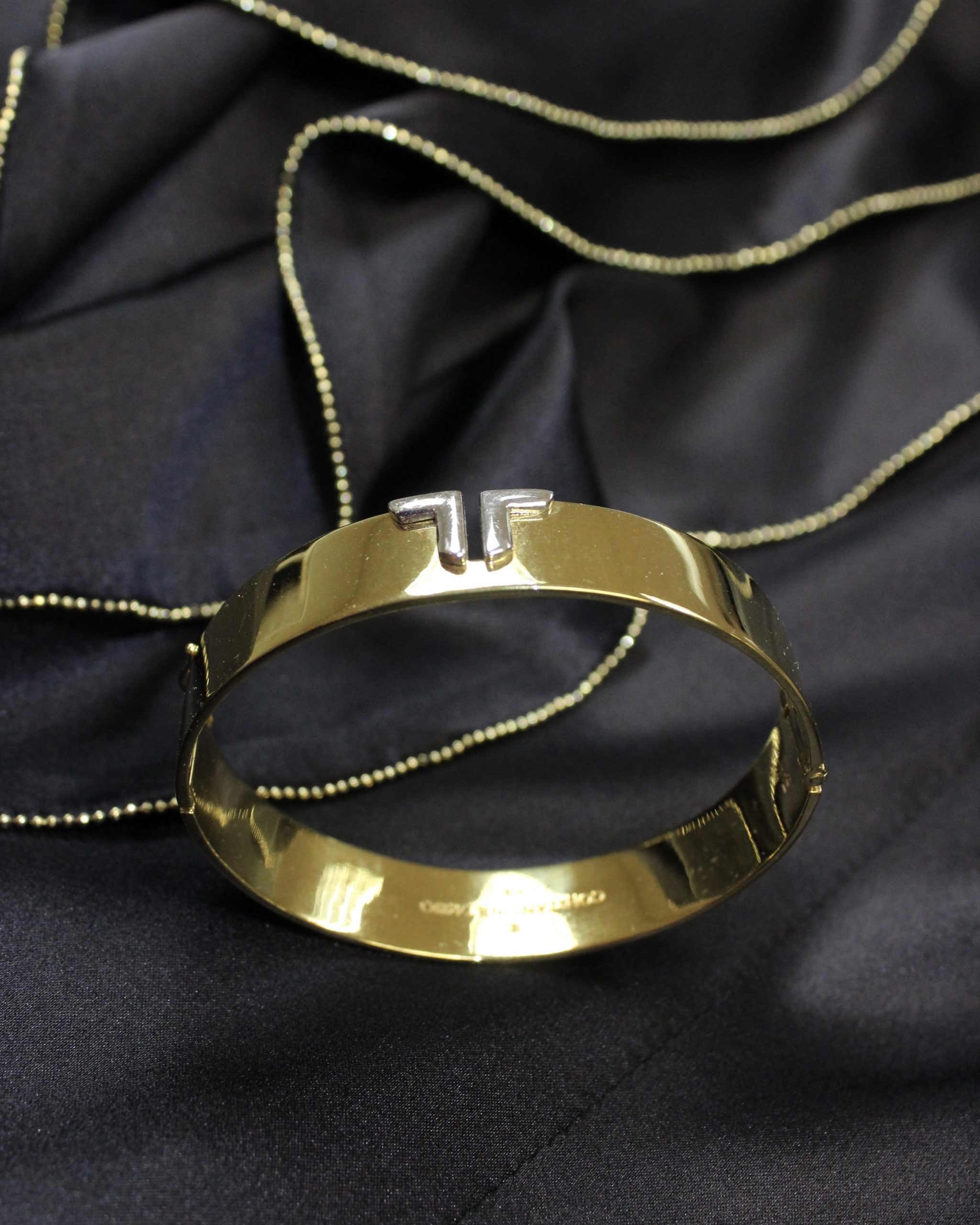 Constantine Tasso Luxury Silver 24ct gold plated T Bracelet
