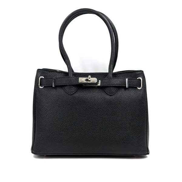 ProductSarah Tempest Design Black Leather Bag In the Birkin Style Julies Boutique