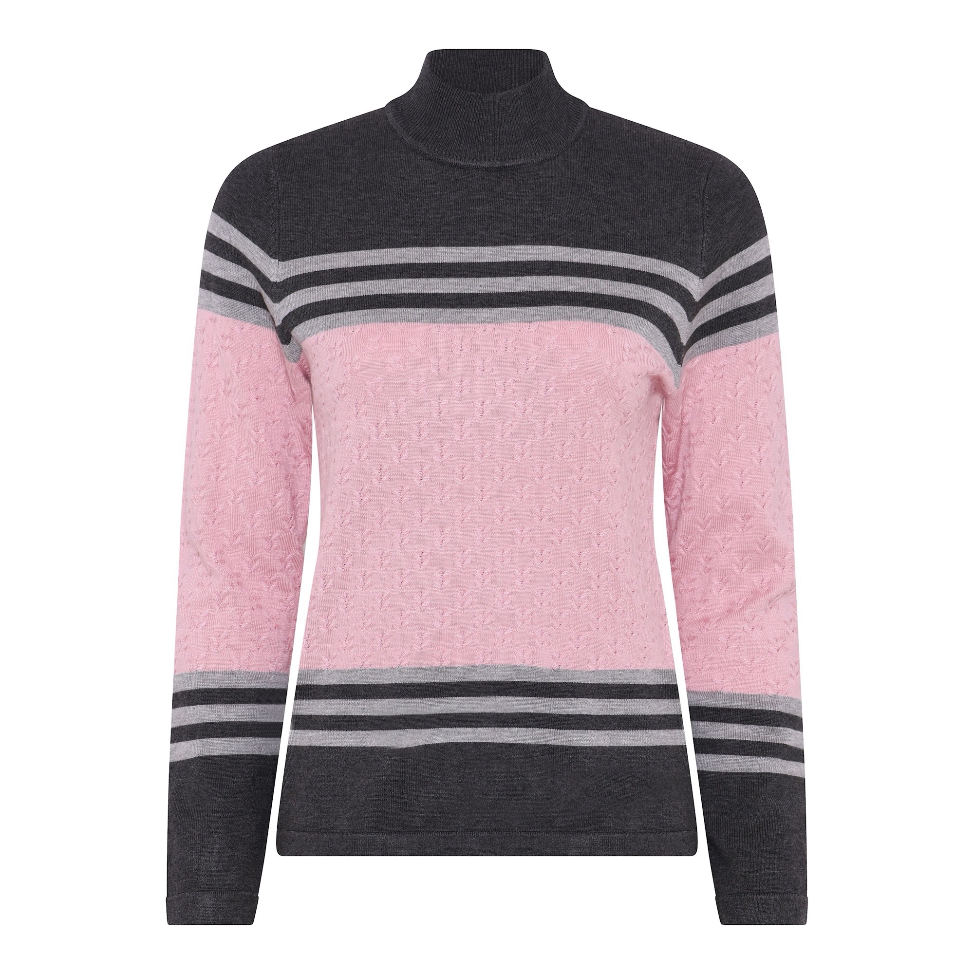 Micha Pink And Grey Striped Sweater