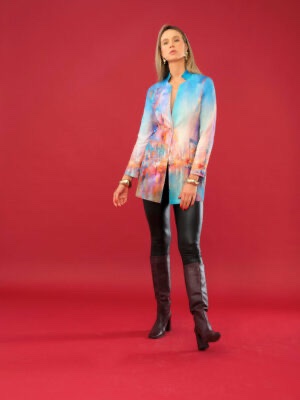 Dolcezza Multicoloured Jacket In Blues And Autumnal Shades
