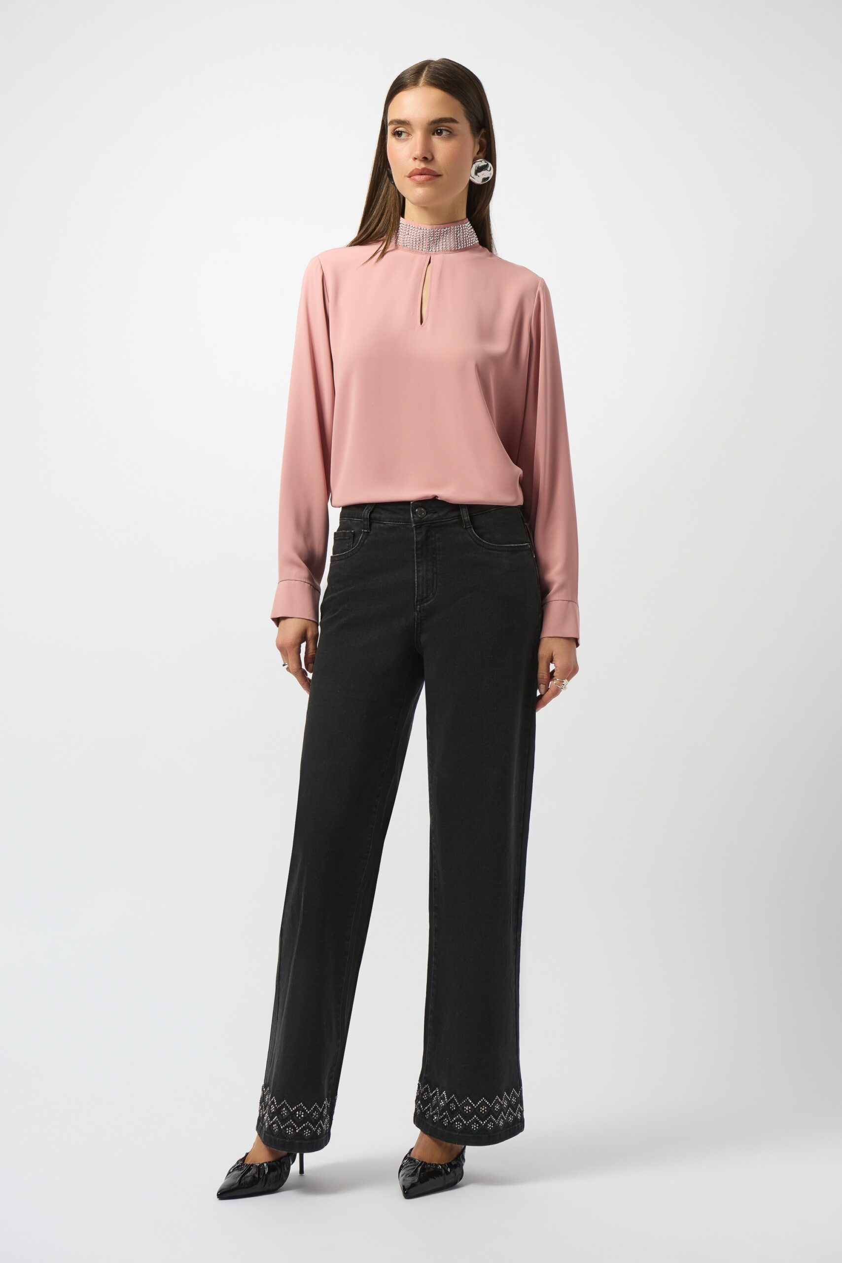 Joseph Ribkoff Modern Elegant Pink Blouse