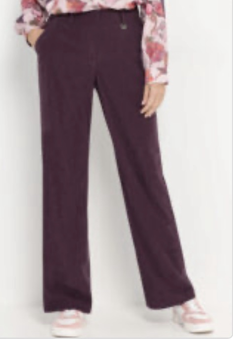 Bianca Corduroy Plum Colour Wide Leg Trousers