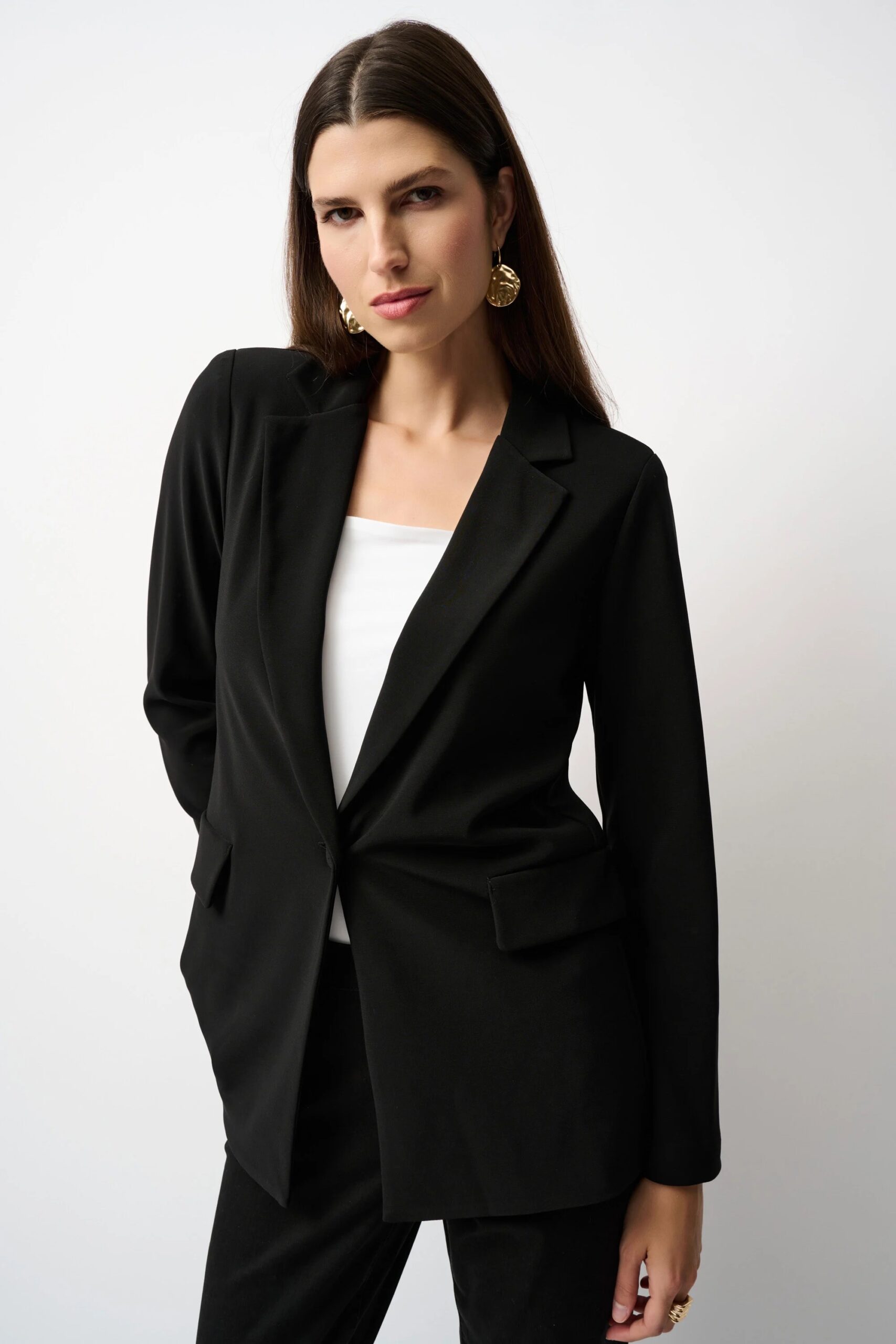 Joseph Ribkoff Classic Black Straight Cut Blazer